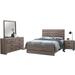 Wooden Queen Bedroom Set in Barrel Oak