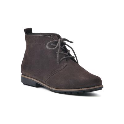 Wide Width Women's White Mountain Auburn Lace Up Bootie by White Mountain in Brown Suede (Size 8 W)