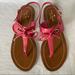 Kate Spade Shoes | Kate Spade Carolina Pink Bow Leather Thong Sandals | Color: Pink | Size: 7.5