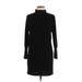 Noisy May Casual Dress - Sweater Dress Turtleneck Long sleeves: Black Print Dresses - Women's Size X-Small