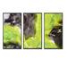 Everly Quinn Green & Black Luxury Abstract Fluid Art I - Modern Framed Canvas Wall Art Set Of 3 Canvas, Wood in White | 20 H x 36 W x 1 D in | Wayfair
