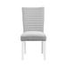 Ebern Designs Teyana Faux Leather Solid Wood Side Chair in Gray Faux Leather/Wood/Upholstered in Brown/White | 39 H x 24 W x 19 D in | Wayfair