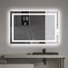 Wrought Studio™ Aolaith Wall Mounted Rectangular Frameless Anti Fog LED Light Bathroom Mirror, Dimmable Vanity Mirror in White | Wayfair
