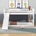 Harriet Bee Full Over Full Bunk Bed w/ Slide & Ladder in White | 49.5 H x 56.8 W x 78.8 D in | Wayfair CC25D70772F44F8388BD5D12601D8952