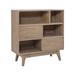 George Oliver Derrione 38" H x 36" W Midcentury Modern Wood Cube Bookcase Wood in Brown | 38 H x 36 W x 14 D in | Wayfair