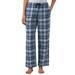 Masseys Flannel Pajama Pant (Size 1X) Blue/Navy, Cotton