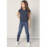 Jeansjeggings NAME IT ""LEGGINGS FEM WOV"" Gr. 128, N-Gr, blau (dark-blue-denim) Mädchen Jeans