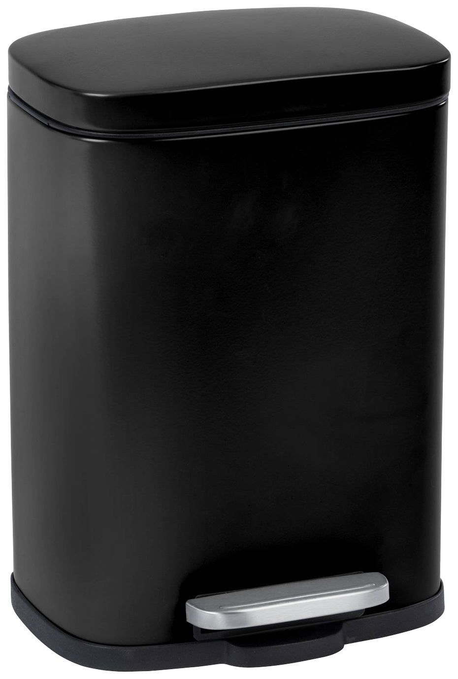 Kosmetikeimer WENKO "Leno", schwarz, B:21,5cm H:19cm T:29,5cm, Stahl, Mülleimer, Kosmetikeimer, 5 Liter, BxTxH: 21,5x29,5x19 cm