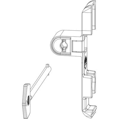 Drehsperre verdeckt 4 mm Falzluft, Versatz 9 mm, sperrbar, silber (10759) - Maco Image