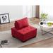 Accent Chair Living Room Ottoman & Lazy Chair Polyester Fabric Upholstered Chair with Solid Wood Legs