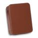 Curata Brown Leather Zippered 4-Watch and Accessory Travel Case