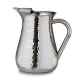 Curata 72 Ounce Hammered Stainless Steel Water Pitcher with Ice Guard