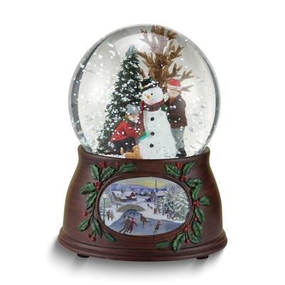 Glitterdome Musical (Plays Winter Wonderland) Snowman with Kids Water Globe