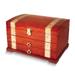 Curata High Gloss Veneer with Scrolled Borders Two Drawer Locking Wooden Jewelry Box