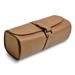 Curata Tan Leather Snap Strap Large Jewelry Roll with Watch/Bracelet Pillow