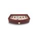 Curata Brown Leather Glass Lid Pigskin Lined Locking 6-Watch Case