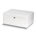 Curata White Lacquered Hidden 2-Drawer Locking Wooden Jewelry Chest