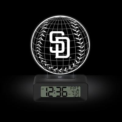 Game Time MLB San Diego Padres Color-Changing Led 3d Illusion Alarm Clock with Temperature and Date