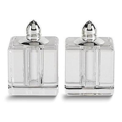 Curata Badash Handcrafted Lead-Free Crystal Vitality Salt and Pepper Set