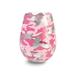 Curata Hand-Painted Pink Camo Stemless Wine Glass