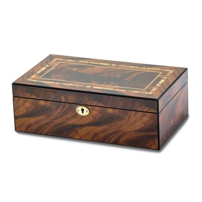 Curata Luxury Giftware Tiger Wood Veneer High Gloss Finish Multi Use Locking Collector Box