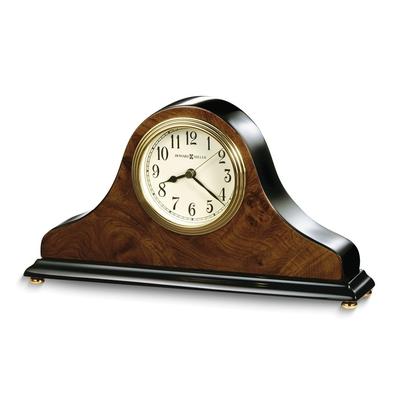 Curata Baxter High Gloss Walnut Piano Finish Wood Quartz Table Top Clock