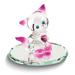 Curata Sweet Crystal Kitty Handcrafted Glass Figurine