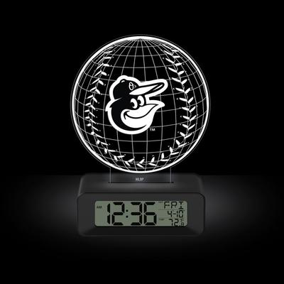 Game Time MLB Baltimore Orioles Color-Changing Led 3d Illusion Alarm Clock with Temperature and Date