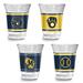 Curata MLB Milwaukee Brewers 4-Piece 2 Oz. Shot Glass Set