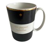 Kate Spade Dining | Kate Spade Lenox Black & White Striped Simply Sparkling Gold Rim Coffee Mug Cup | Color: Black/White | Size: Os