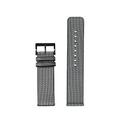 Nixon #TIDE Wechselarmband für Uhren mit 23 mm Abstand aus Nylon in der Farbe Schwarz/Silber mit Schnalle aus Edelstahl und mit Armbandöse aus recyceltem Kunststoff, BA007-180-00