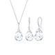 Elli - Tropfen Bergkristall Klassik 925 Sterling Silber Schmuck-Set Damen