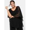 Tunika SHEEGO "Große Größen", Damen, Gr. 50, schwarz, Obermaterial: 100% Polyester;Futter: 95% Viskose, 5% Elasthan, unifarben, elegant, figurumspielend normal, Rundhals, 3/4-Ärmel, Tuniken, in eleganter 2-in-1-Optik