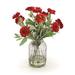 Distinctive Designs Zinna Floral Arrangement in Vase Polysilk in Red | 21 H x 18 W x 15 D in | Wayfair 17233