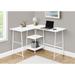 Orren Ellis Computer Desk, Home Office, Corner, Storage Shelves, 48"L, L Shape, Work, Laptop, Metal Wood/Metal in White | Wayfair