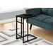 17 Stories Accent Table C-shaped, End, Side, Snack, Living Room, Bedroom, Metal, Laminate, Contemporary Wood in Black | Wayfair