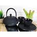 Dakota Fields Feng Shui Dragon Scales Imperial Dots Tea Set for 2 People Cast Iron in Black/Gray | 3.75 H x 6 W x 5 D in | Wayfair