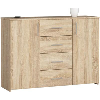 Kommode Akord K45 Sonoma-Eiche 110 cm 2 Türen 4 Schubladen 4 Ebenen B110 x H80 x T35 cm Image