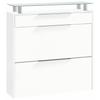 Schuhschrank BORCHARDT MÖBEL "Oliva", weiß (weiß matt, weiß matt), B:89cm H:96cm T:24cm, Holzwerkstoff, Schränke, Breite 89 cm, hängend, mit 2 Doppeltrommel und 1 Schubkasten