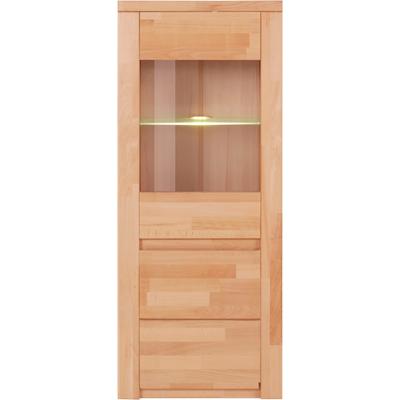 Vitrine HOME AFFAIRE "Burani", beige (kernbuche teilmassiv), B:60cm H:145cm T:35cm, Holz teilmassiv, Schränke, grifflose Optik Image