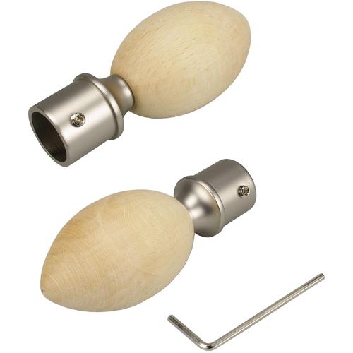 „Gardinenstangen-Endstück LIEDECO „“Egg““ Gardinenstangenendstücke Gr. 1 St., beige (ahorn) Gardinenstangen-Endstücke für Gardinenstangen Ø 16 mm“