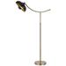 66 Inch Adjustable Arc Floor Lamp, Dome Shade, Dark Bronze, Antique Brass