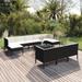 vidaXL 11 Piece Patio Lounge Set with Cushions Poly Rattan Black