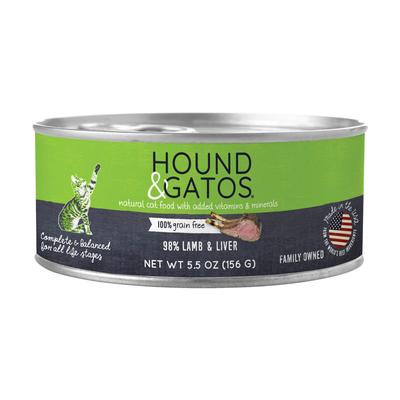 Hound & Gatos Grain Free, Lamb & Liver Wet Cat Food, 5.5 oz.