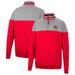 Men's Colosseum Red/Heather Gray Maryland Terrapins Be the Ball Quarter-Zip Top