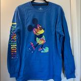 Disney Tops | Disneyland Mickey Mouse Long Sleeve Tshirt | Color: Blue | Size: M