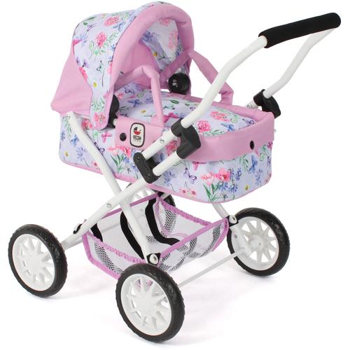 „Puppenwagen CHIC2000 „“Smarty, Flowers““ bunt (flowers) Kinder Puppenwagen -trage mit herausnehmbarer Tragetasche“