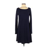 Cable & Gauge Casual Dress - A-Line: Blue Print Dresses - Women's Size Small