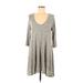 Rolla Coster Casual Dress - Sweater Dress: Gray Marled Dresses - Women's Size Medium