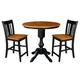 Alcott Hill® Rhian Counter Height Extendable Solid Wood Dining Set Wood in Black | 36.1 H in | Wayfair 23B1B249486940D09AABC8AB526EF564